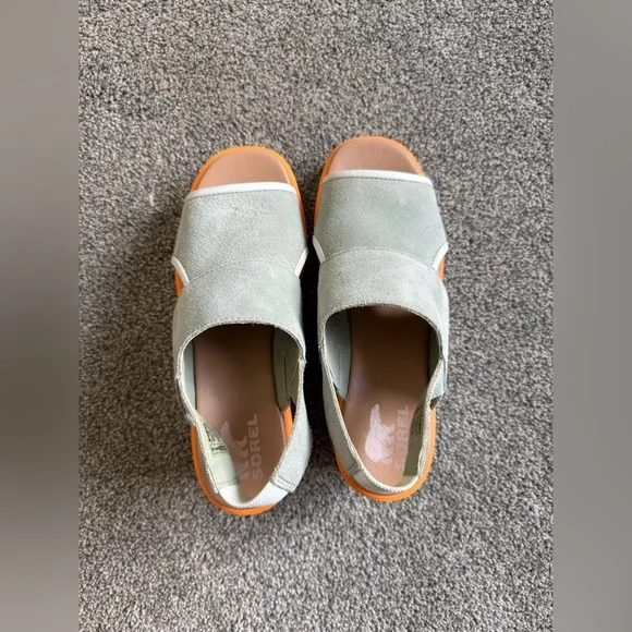 Sorel Women's Joanie III Slingback Wedge Sandals in Safari/Gum Size 7 —used - Picture 2 of 15